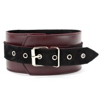 Ошейник из натуральной кожи бордо