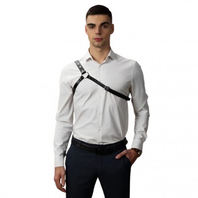 Классическая мужская БДСМ сбруя через одно плечо Классическая мужская БДСМ сбруя через одно плечо