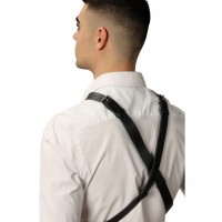 Кожаная двусторонняя БДСМ сбруя для мужчин