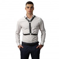 Кожаная двусторонняя БДСМ сбруя для мужчин