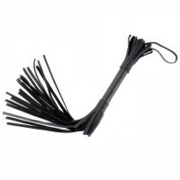 Небольшая черная плеть из натуральной кожи 45 см