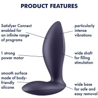 Анальная смарт-втулка с вибрацией и стимулятором промежности Satisfyer Power Plug