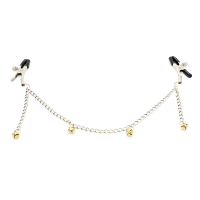 Зажимы для сосков на цепи с желтыми бубенчиками