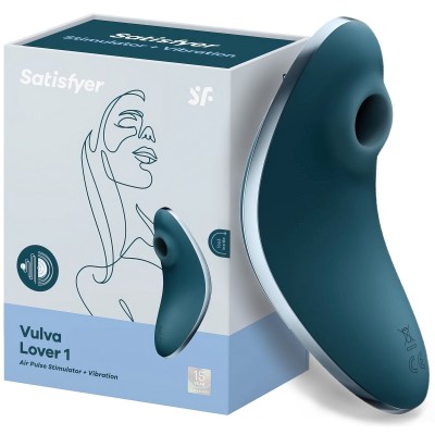 Вакуумно-волновой стимулятор клитора с вибрацией Satisfyer Vulva Lover 1 морская волна