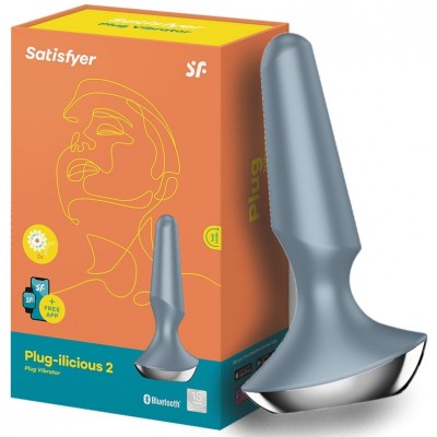 Анальный смарт-стимулятор с вибрацией Satisfyer Plug-ilicious 2 серый