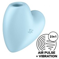 Вакуумно-волновой стимулятор с вибрацией Satisfyer Cutie Heart голубой
