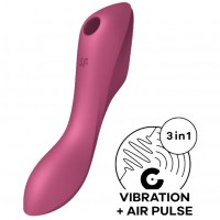 Вакуумный вибростимулятор для клитора и точки G Satisfyer Curvy Trinity 3 красный