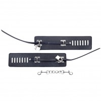 Черные БДСМ наручники с замочками