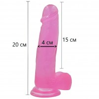 Фаллос на присоске Jelly Studs Crystal Dildo Large розовый 20 см