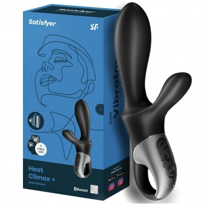 Анальный смарт-вибратор с подогревом и стимулятором промежности Satisfyer Heat Climax+