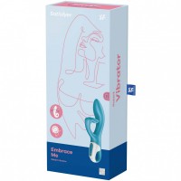 Вибратор для точки G с загнутым клиторальным стимулятором Satisfyer Embrace Me бирюзовый