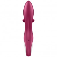 Вибратор для точки G с загнутым клиторальным стимулятором Satisfyer Embrace Me малиновый