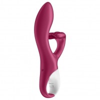 Вибратор для точки G с загнутым клиторальным стимулятором Satisfyer Embrace Me малиновый