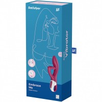 Вибратор для точки G с загнутым клиторальным стимулятором Satisfyer Embrace Me малиновый