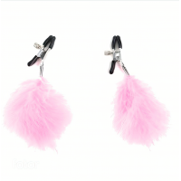 Зажимы на соски с розовыми перышками