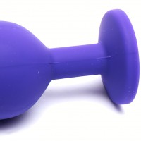 Силиконовая анальная пробка пурпурная с фиолетовым кристаллом S