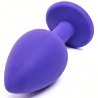 Силиконовая анальная пробка пурпурная с фиолетовым кристаллом S