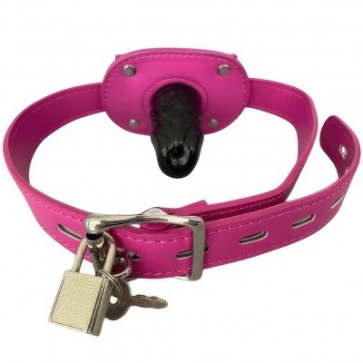 Кляп-фаллос на розовом ремешке S