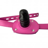 Кляп-фаллос на розовом ремешке S