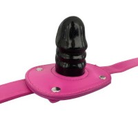 Кляп-фаллос на розовом ремешке S