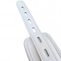 Мягкий белый ошейник с металлическим поводком