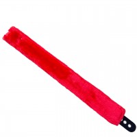 Черный ошейник с красным мехом и поводком Черный ошейник с красным мехом и поводком