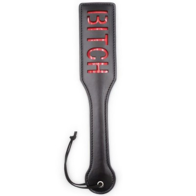 Черный пэдл с красной надписью Bitch 32 см