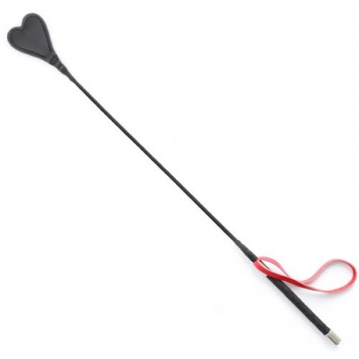 Стек с красной петлей и наконечником в виде черного сердца 66 см
