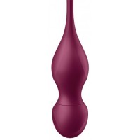 Вагинальные смарт-шарики с вибрацией и сменными утяжелителями Satisfyer Love Birds Vary бордовый