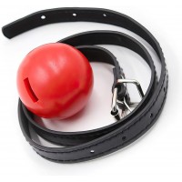 Красный кляп-шар из силикона