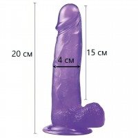 Фаллос на присоске Jelly Studs Crystal Dildo Large фиолетовый 20 см