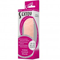 Реалистичный фаллоимитатор из киберкожи с хребтом и пупырышками на головке 19 см