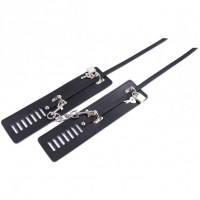 Черные БДСМ наручники с замочками