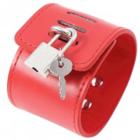 Красная бондажная распорка с наручниками и поножами