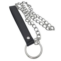 Черно-красный БДСМ ошейник с поводком