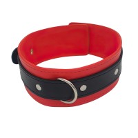 Черно-красный БДСМ ошейник с поводком