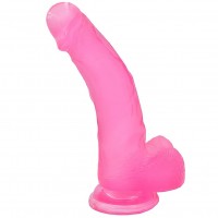 Фаллос на присоске Jelly Studs Crystal Dildo Large розовый 20 см