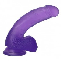 Фиолетовый фаллос Jelly Studs Crystal Dildo Medium 18 см