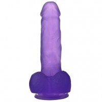 Фиолетовый фаллос Jelly Studs Crystal Dildo Medium 18 см