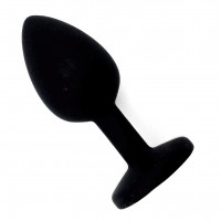 Черная силиконовая пробка с черным стразом S Черная силиконовая пробка с черным стразом S