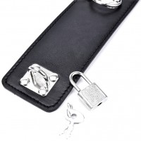 Черные БДСМ наручники с замочками