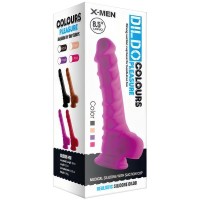 Рельефный фаллоимитатор розовый цвета X-Men 22 см