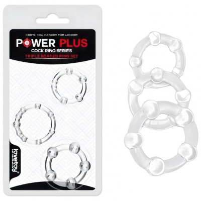 Набор эрекционных колец Power Plus Triple Beaded Ring Set