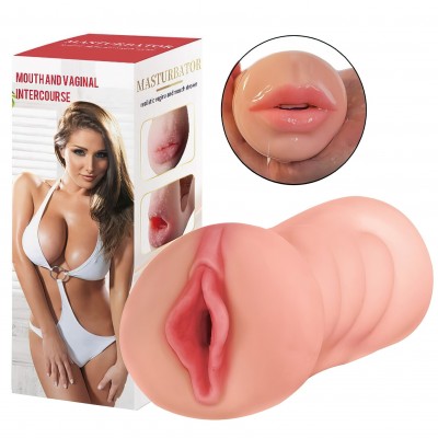 Двойной мастурбатор Vagina-Oral sex with teeth 2 в 1