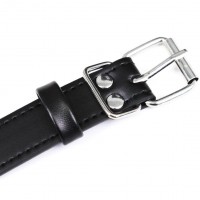 Черная БДСМ маска с ремешком и заклепками