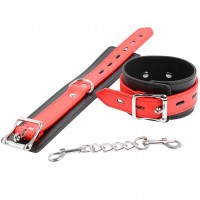 Черные наручники с красными ремешками Черные наручники с красными ремешками