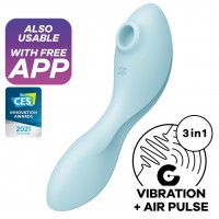 Вакуумный смарт-стимулятор для клитора и точки G Satisfyer Curvy Trinity 5+ голубой