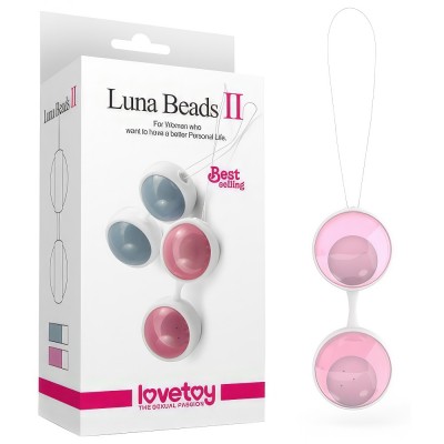 Вагинальные шарики со смещённым центром тяжести Luna Beads розовые