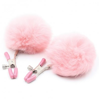 Зажимы на соски с розовыми помпонами Зажимы на соски с розовыми помпонами