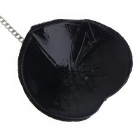 Черные пэстисы-сердечки с черными стразами и цепочкой Черные пэстисы-сердечки с черными стразами и цепочкой